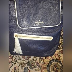 Kate Spade NY Chester Street Kacy Navy Blue Leather Backpack